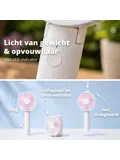 Oplaadbare Handventilator - Wit/Roze