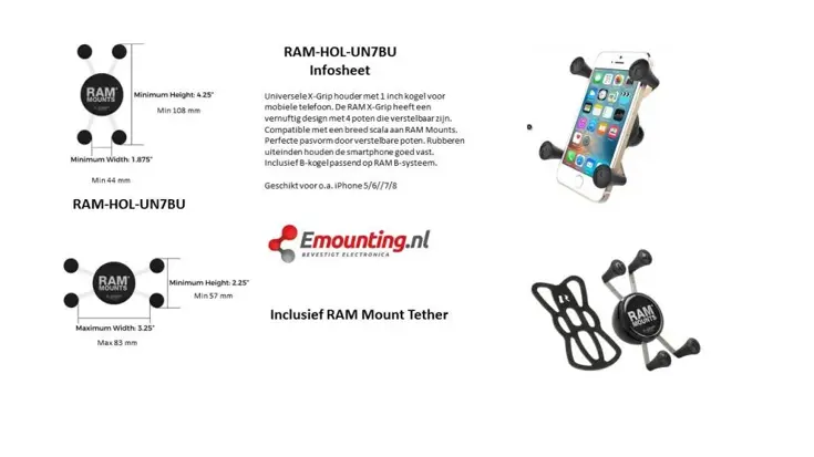 Telefoonhouder X-Grip Klemmontage
