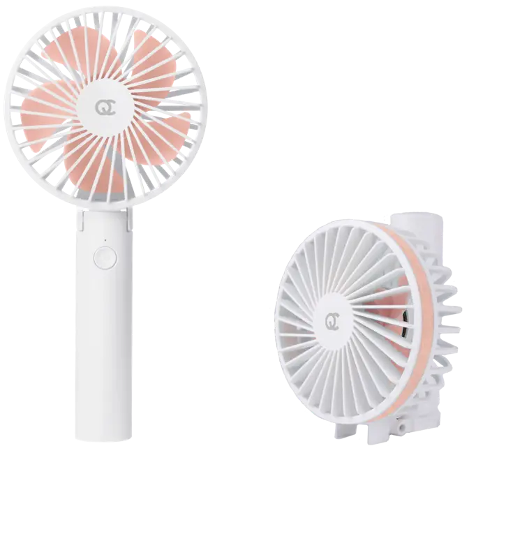 Oplaadbare Handventilator - Wit/Roze