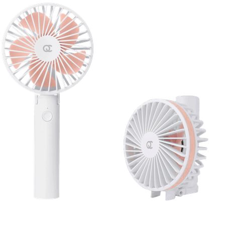 Oplaadbare Handventilator - Wit/Roze