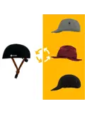 Vizorz SwitchCap fietshelm - Woolly cherry cap