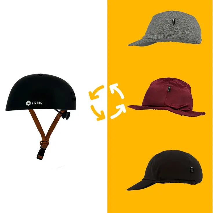 Vizorz SwitchCap fietshelm - Woolly cherry cap