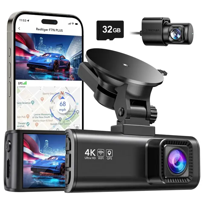 Redtiger F7NP 4K Wifi GPS 2CH 32gb dashcam