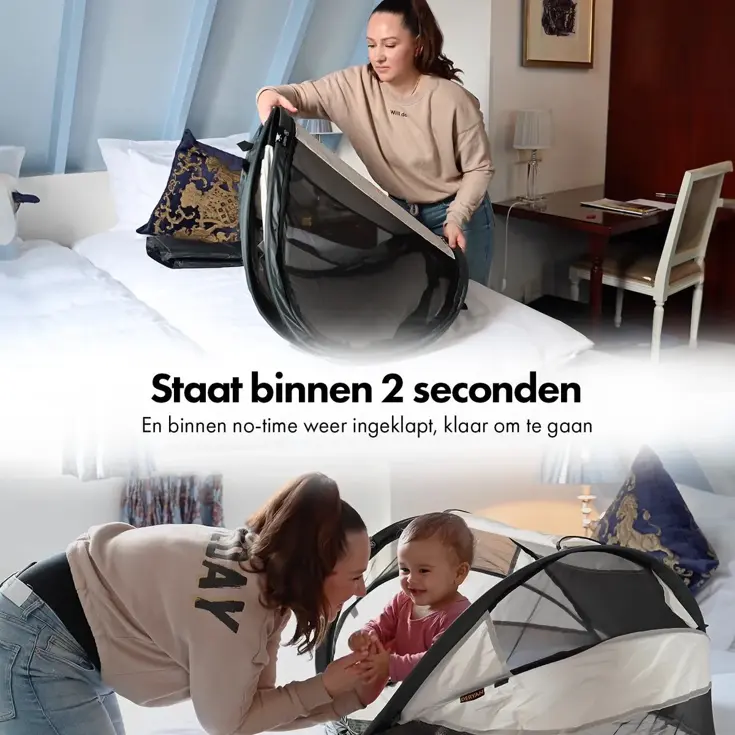 Baby luxe campingbedje - Zelfopblaasbare matras