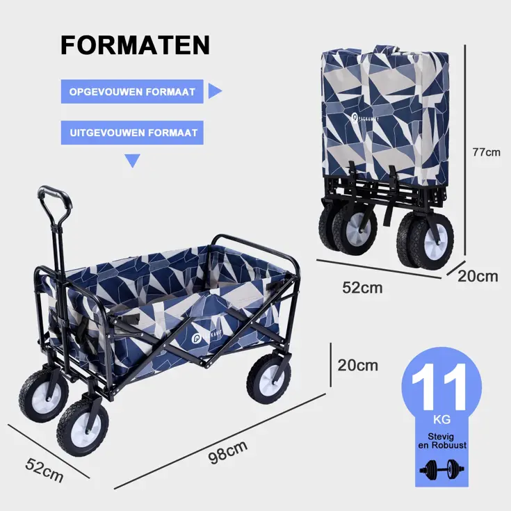 Packaway Opvouwbare Bolderkar  70KG – Pastel