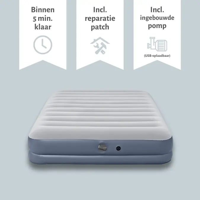 Luchtbed - Bestway - 2P - 152x203 cm + pomp