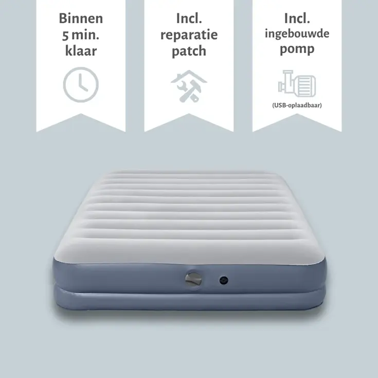 Luchtbed - Bestway - 2P - 152x203 cm + pomp