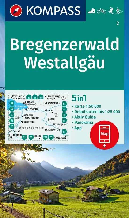 Wandelkaart WK2 Bregenzer Wald