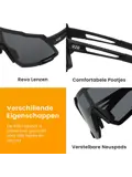 Fietsbril met 5 verwisselbare lenzen - sportbril