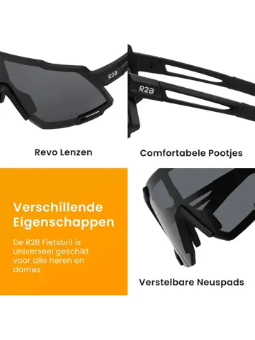 Fietsbril met 5 verwisselbare lenzen - sportbril