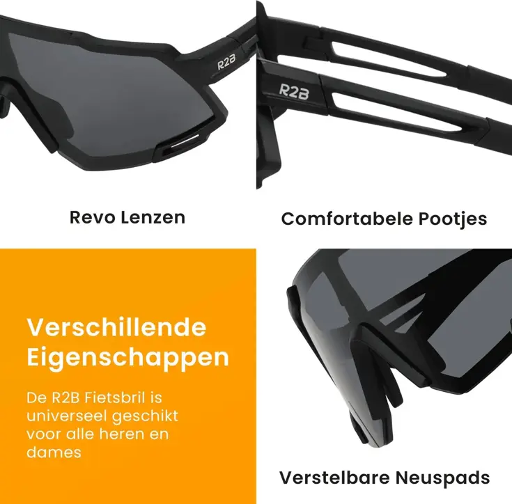 Fietsbril met 5 verwisselbare lenzen - sportbril