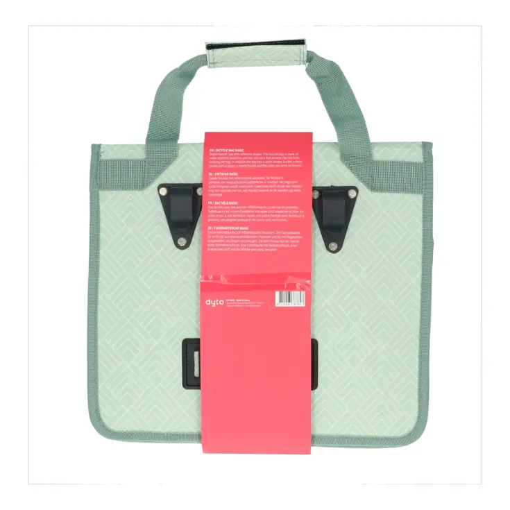 Mint groene enkele fietstas 14L met reflectie