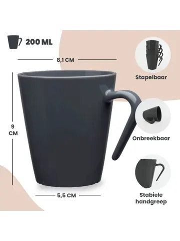 Camping Koffiebekers - 4 stuks – onbreekbaar