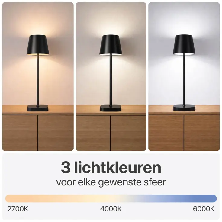 BR-2228 Draadloze Tafellamp - Dimbaar