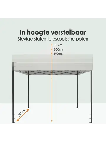 Partytent met Zijwanden – 3x3 m – Wit