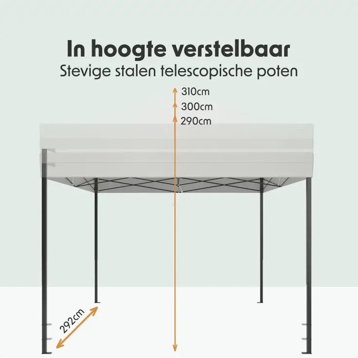 Partytent met Zijwanden – 3x3 m – Wit