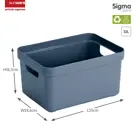 Sigma home - Opbergbox - 13L blauw - 6-delig