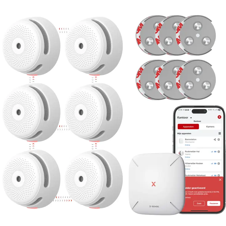 Link+ Pro bundel 6 Rookmelders, 1 Gateway