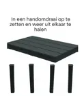 Bijzettafel Zwart - Tuintafeltje 60x39x45 cm