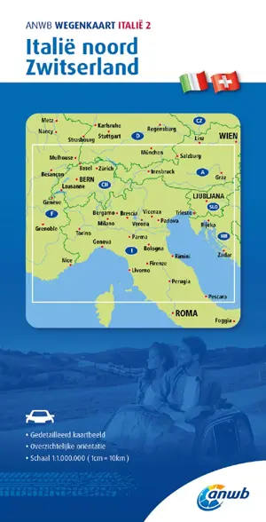 ANWB Wegenkaart Italie - Noord en Zwitserland