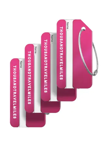 Aluminium kofferlabels – 4 stuks – Roze