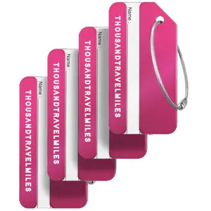 Aluminium kofferlabels – 4 stuks – Roze