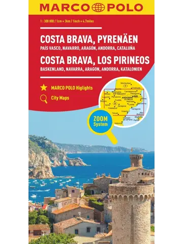 Wegenkaart Costa Brava - Andorra