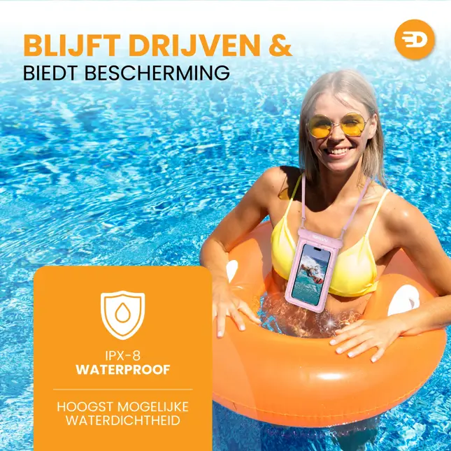Drivv. Waterdicht Telefoonhoesje - 6.8" Roze