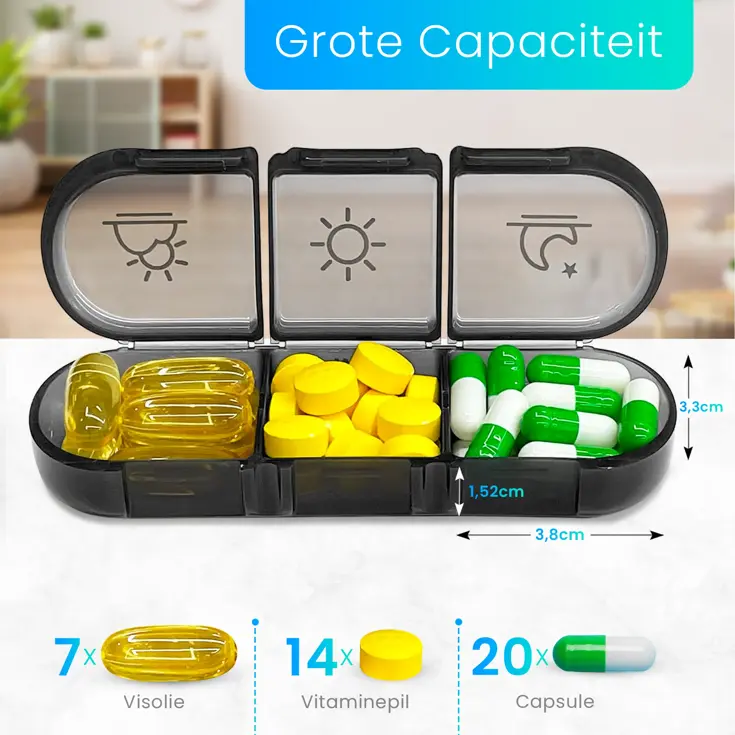 Pillendoosje 7 Dagen – 3 Vakken