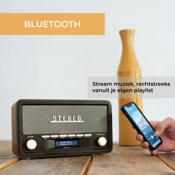 Stereo DAB+/FM radio Bluetooth Alarmfunctie