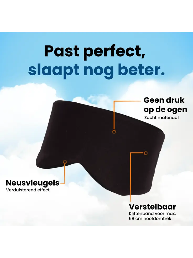 Slaapmasker Katoen - Zwart