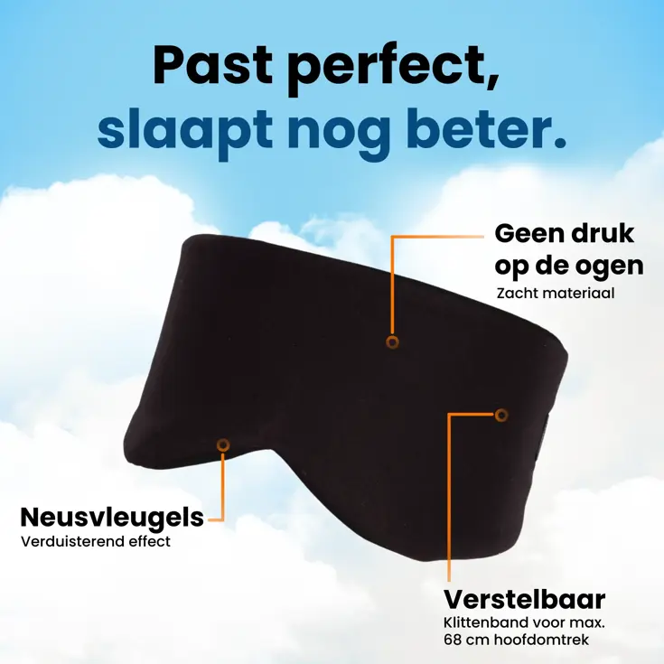 Slaapmasker Katoen - Zwart