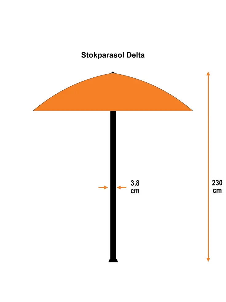 Delta Ø300 cm Stokparasol