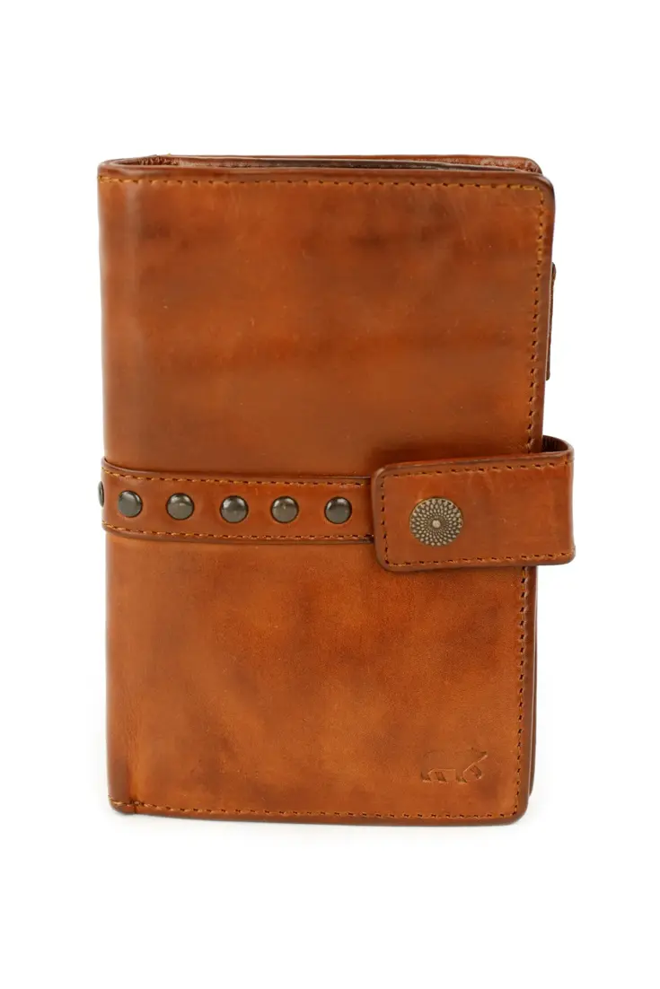 Sanne - Portemonnee - Leer - Overslag - Studs