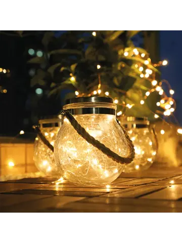 RexTech Solar hanglamp Betsy - Glazen bol