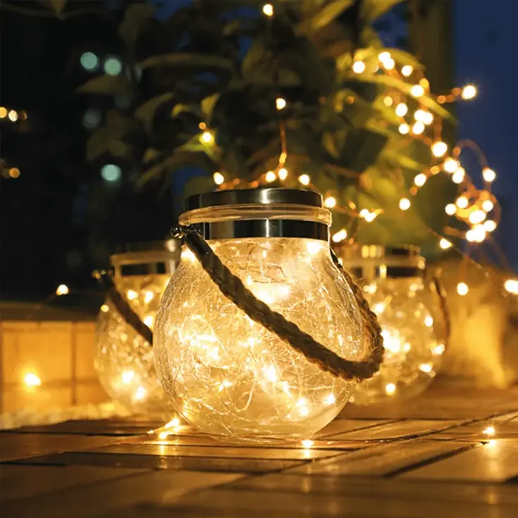 RexTech Solar hanglamp Betsy - Glazen bol