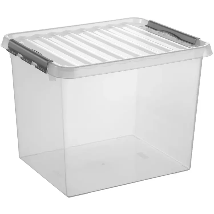 Q-line - Opbergbox - 52L transparant/grijs