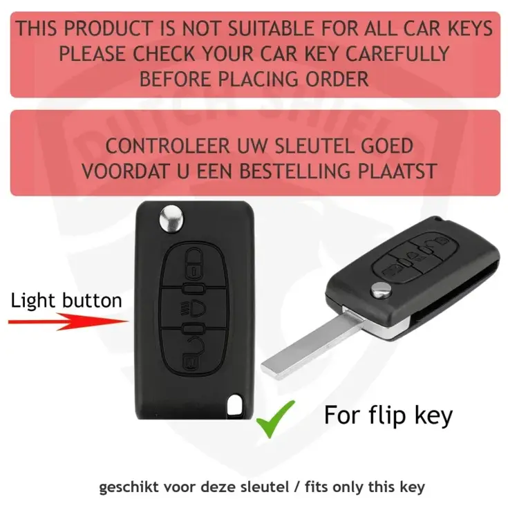 TPU Sleutelhoesje voor Peugeot zwart D3B