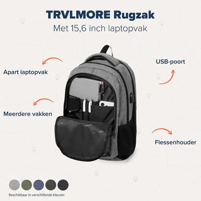 TRVLMORE Rugtas - 28L - 15,6 Inch