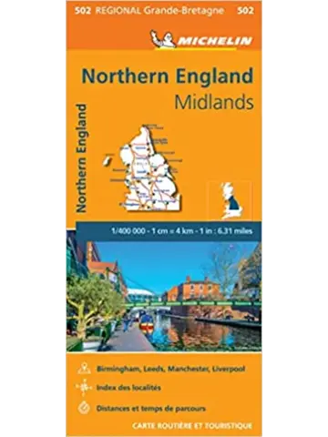 Kaart Regional 502 Engeland Noord Midlands