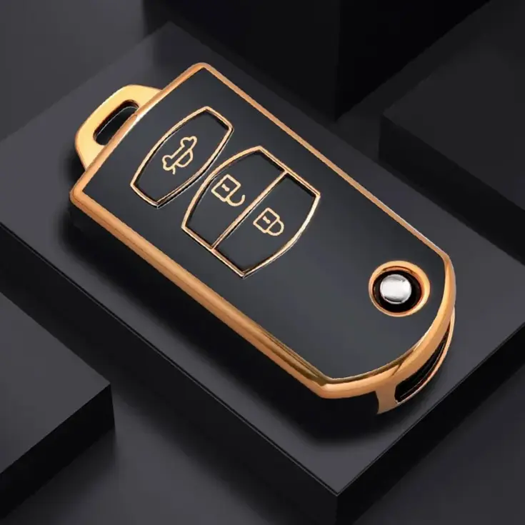 TPU Sleutelhoesje voor Mazda goud C3