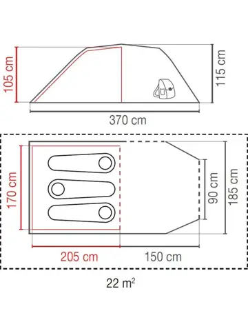 Cortes 3 Tunneltent 3-Persoons