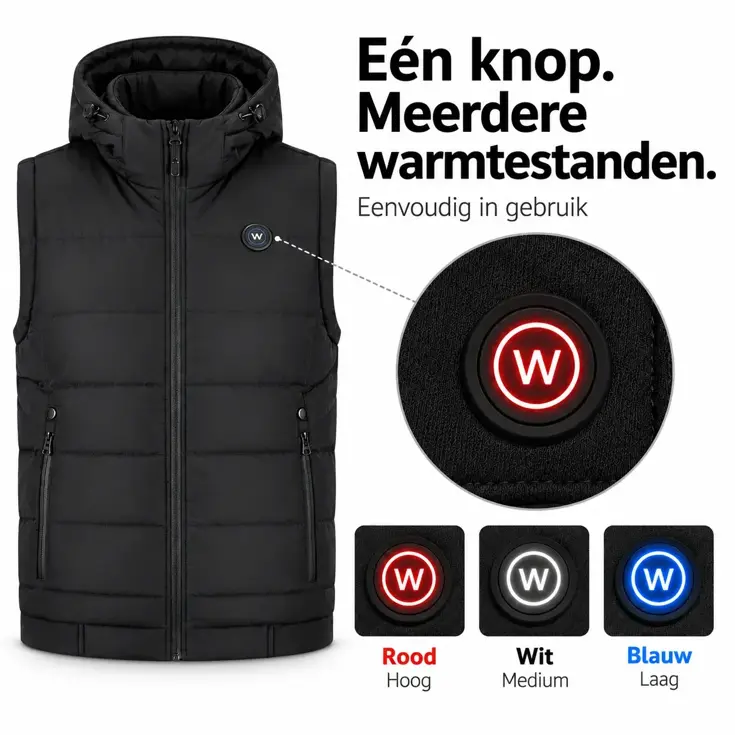 Verwarmde Bodywarmer met Capuchon - Vrouwen