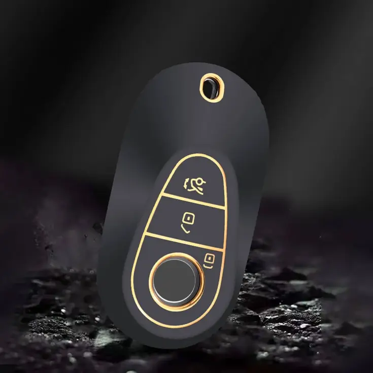 TPU Sleutelhoesje voor Mercedes goud C3