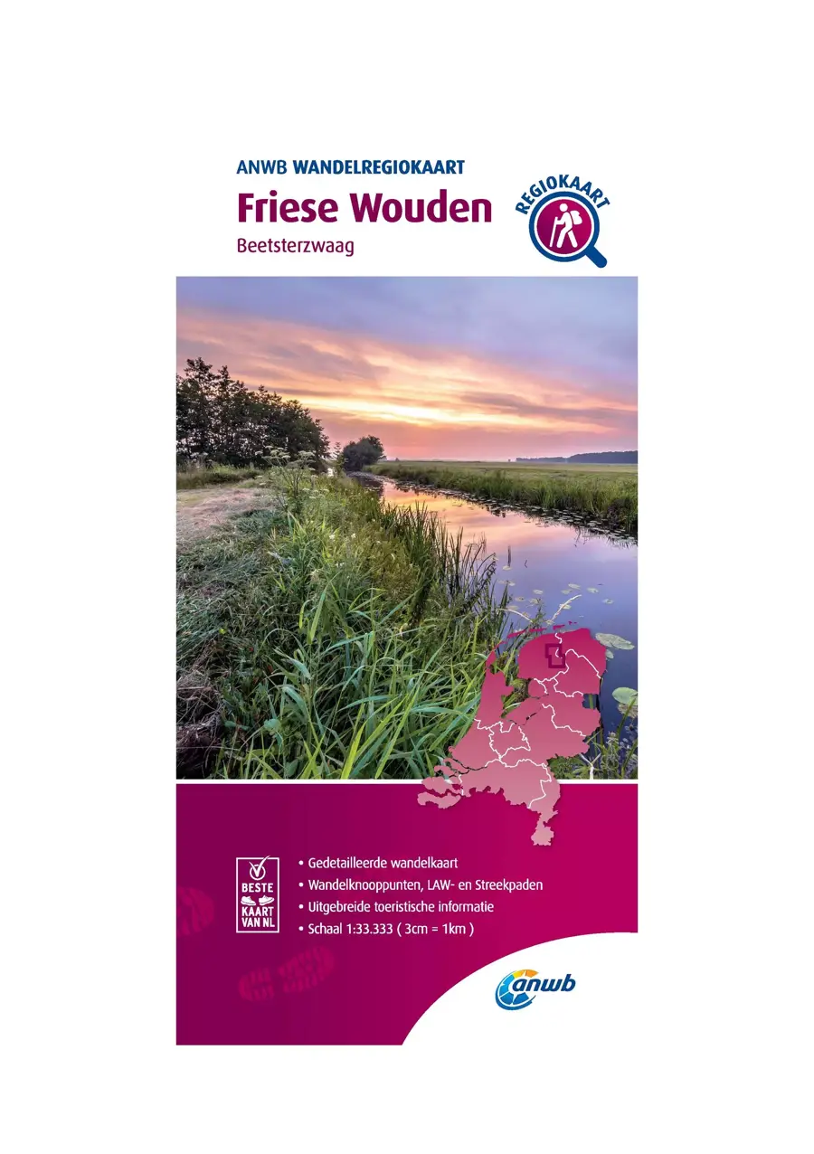 ANWB Wandelkaart Friese Wouden, friesland, friese wouden