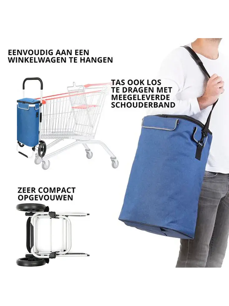 Allround Boodschappenwagen opvouwbaar 41 liter