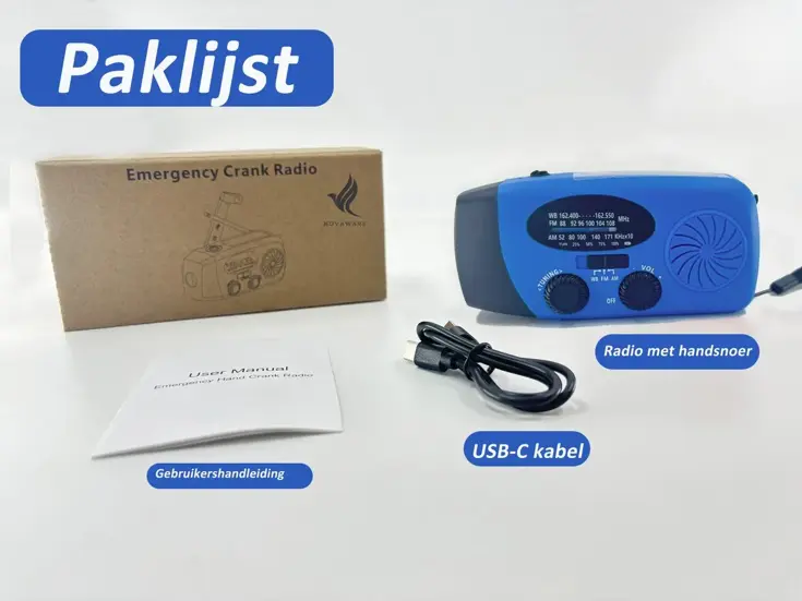 Noodradio Solar Opwindbaar - FM/AM - 5000mAh