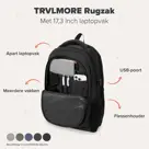 TRVLMORE Rugtas - 36L - 17 Inch