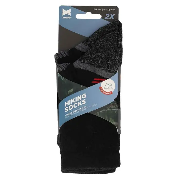 2 paar - Met Wol - Hiking Sokken
