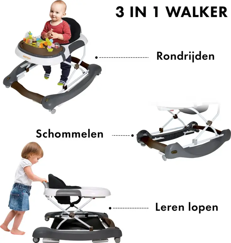 Luxe 4-in-1 Loopstoel - Inklapbaar - Met speelset